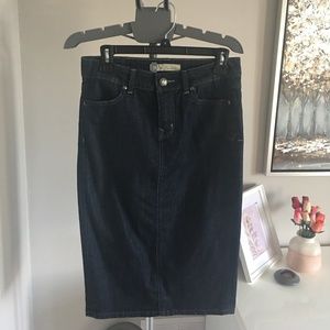 Level 99 denim midi skirt